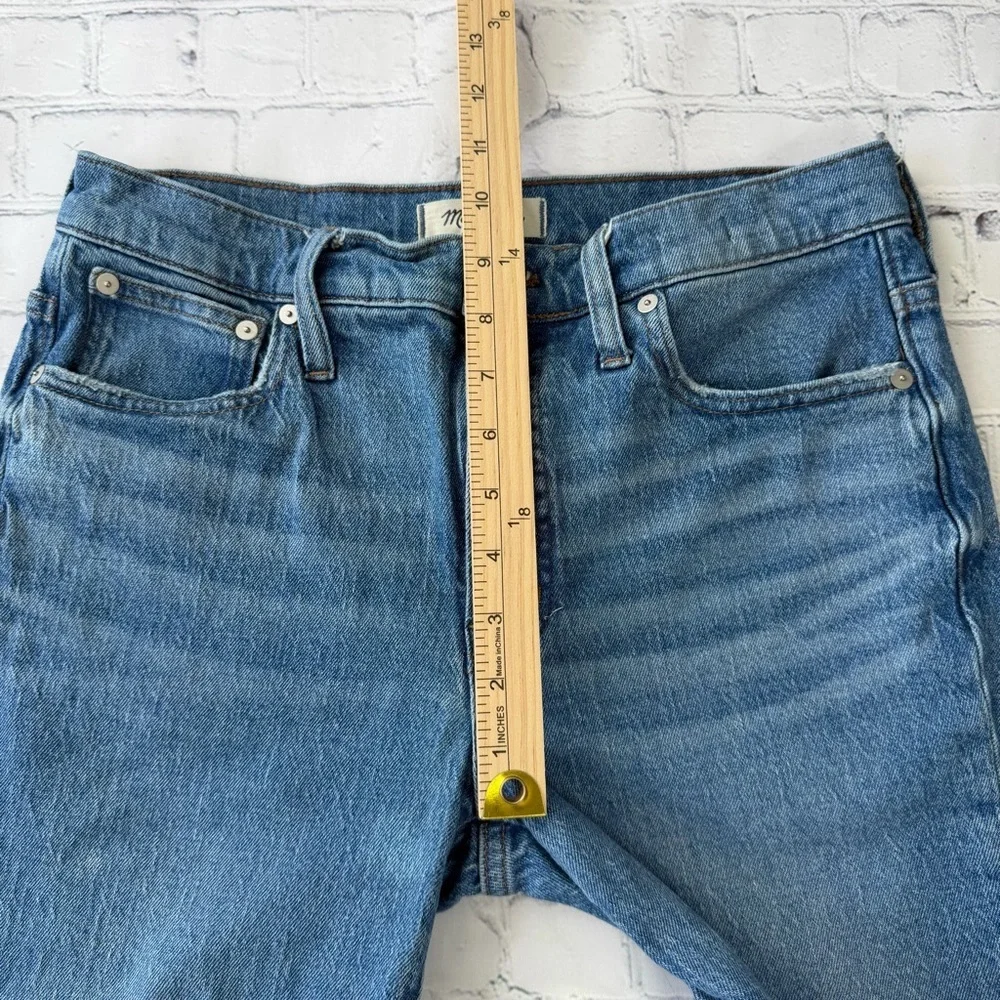 ✅ Madewell Light Blue Mid-Rise Perfect Vintage Jean frayed hem Size 27